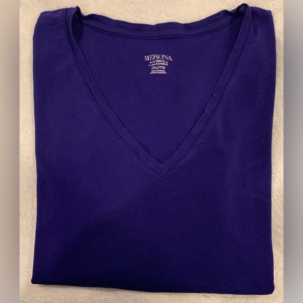 Merona Violet Long-Sleeved V-Neck Tee